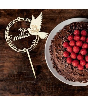 CAKE TOPPER baptism desired name personalized - cake decoration & cake decoration baptism dove