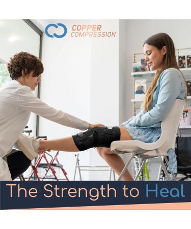 Buy Copper Compression DualFlex Hinged Knee Brace | Meniscus Tear Arthritis & Pain Relief | Adjustable XL for Men & Women - Buy Online on GoSupps.com