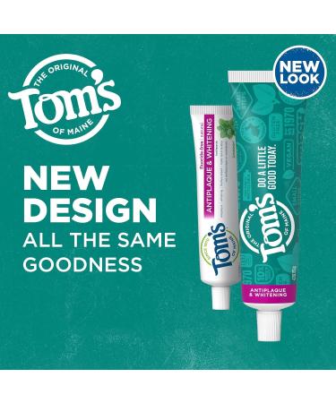 Tom's of Maine Fluoride-Free Antiplaque & Whitening Toothpaste 2-Pack - Spearmint 5.5 oz - Natural Ingredients - Packaging May Vary - Buy Online on GoSupps.com