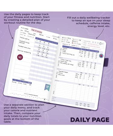 Clever Fox Fitness & Food Journal  Nutrition & Workout Planner for Women & Men  Diet & Gym Exercise Log Book with Calendars  Diet & Training Trackers - Undated  A5 Size  Hardcover (Purple) Purple A5 (5.8" x 8.3") - Buy Online on GoSupps.com