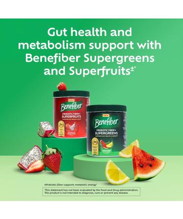 Benefiber Prebiotic Fiber + Superfruits Dietary Supplement Strawberry Dragon Fruit Flavor 8.8 oz (250g) - Buy Online on GoSupps.com
