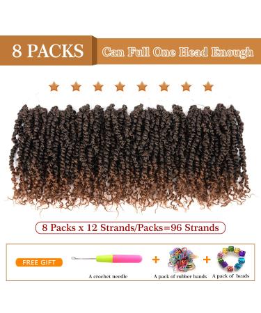 Pre-looped Passion Twist Crochet Hair 10 Inch 8 Packs T1B/30# - Short Hair Extension - Buy Online on GoSupps.com