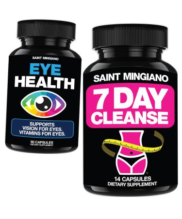 Saint Mingiano 7 Day Cleanse Program Colon Detox - with - Eye Care & Vision Vitamins
