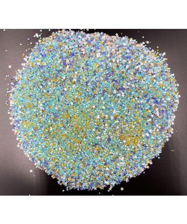 Christmas Sprinkles Fancy Sugar Sparkly Sugar Crystals and Edible Glitter stars white & Blue Gold Multi-Colored Blend For Baking Dessert Decorating and Cocktails Unicorn Breath (Blue) - Buy Online on GoSupps.com