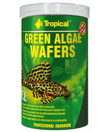 Tropical Green Algae WAFERS 1000ml / 450g - Food with spirulina, algae and ketapang leaves for bottom eaters