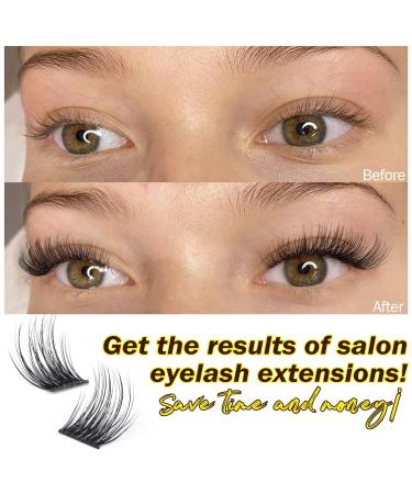 Newcally Lash Clusters 120pcs 10-16mm DIY Individual Eyelash Extensions - Wispy Natural C D Curl False Eyelashes - Buy Online on GoSupps.com