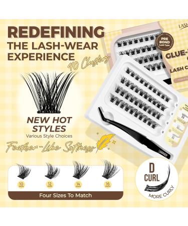 Buy LASHVIEW Self Adhesive Lash Clusters - No Glue Needed DIY Eyelash Extension Kit (10-16mm) with Tweezers | International Shipping Available - Buy Online on GoSupps.com