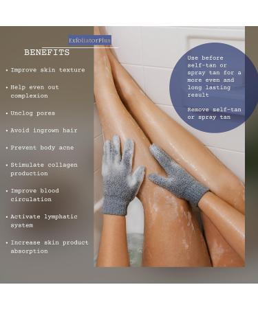 Bamboo Charcoal Detox Exfoliating Gloves | Hygienic Loofah Scrubber for Men & Women | Dead Skin Remover | 1 Pair - Buy Online on GoSupps.com