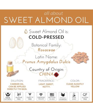 artnaturals Premium Sweet Almond Oil - (16 Fl Oz / 473ml) - 100% Natural & Pure Therapeutic Grade Unrefined Carrier and Massage Oil for Hair Body and Skin or Diluting Aromatherapy Essential Oils - Buy Online on GoSupps.com
