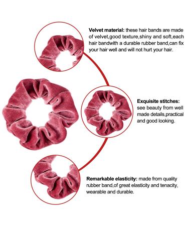 Whaline 12Pcs Blush Theme Velvet Hair Scrunchies for Women - Pink Elastic Hair Bands for Women & Teenage Girls - Buy Online on GoSupps.com
