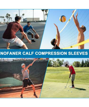 Nofaner Calf Compression Sleeves | Two Stage Elastic Socks for Varicose Vein Relief | Flesh-Colored Calf Sheath - Buy Online on GoSupps.com