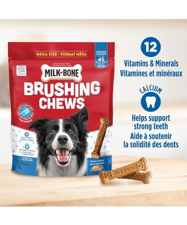 Milk-Bone Brushing Chews Dental Treats for Medium Dogs Daily Oral Care 180 Treats (Pack of 4) 180 Treats (Pack of 4) Medium Dog - Buy Online on GoSupps.com