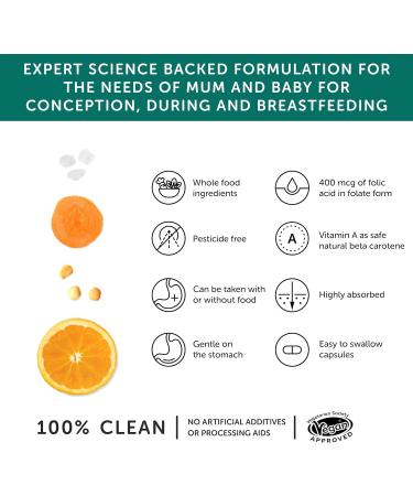 Pregnancy Multi Vitamin with 400mcg Folic Acid | Vegan Friendly | Made in UK | 60 Vegecaps - Buy Online on GoSupps.com