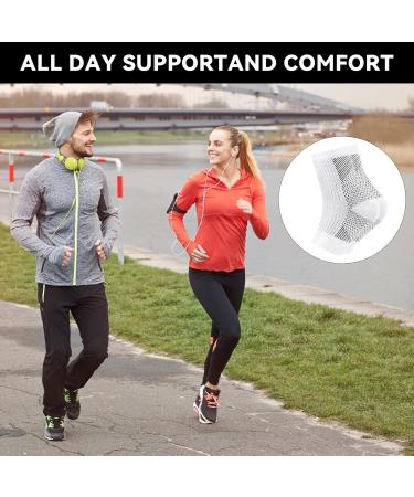Plantar Fasciitis Compression Socks - 4 Pairs for Men and Women - Ankle Support for Sport and Arthritis Pain Relief - Size L-XL White - Buy Online on GoSupps.com