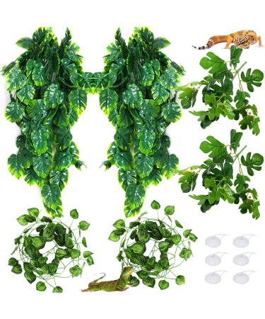 Quozio art plant hanging monstera hanging plant artificial plants reptiles terrarium tropical leaves chameleon terrarium decoration for plant wall wedding home garden wall decoration - Buy Online on GoSupps.com