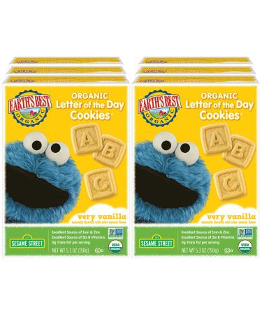 Earth's Best Organic Sesame Street Toddler Snacks - Vanilla Letter of the Day Cookies, 5.3 Oz (Pack of 6) - Buy Online on GoSupps.com