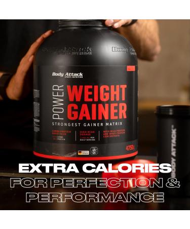 Body Attack Weight Gainer Strawberry 1.5 kg | Low-Fat Mass Shake with Whey Protein BCAA & Carbs for Muscle Building - Buy Online on GoSupps.com