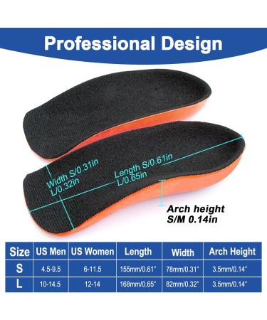 Plantar Fasciitis Heel Cups | Orthotic Inserts for Heel Pain & Achilles Tendonitis | Shock Absorbing 3/4 Arch Support Insoles - Men & Women Sizes - Buy Online on GoSupps.com
