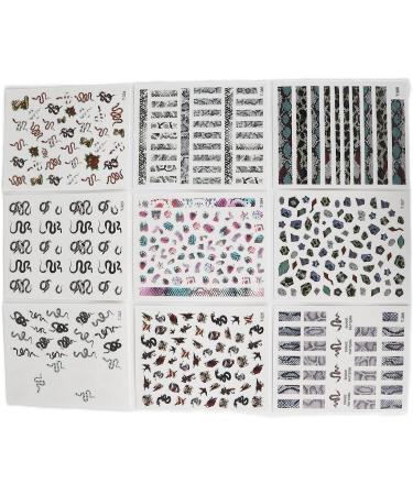 Self Adhesive Snake Nail Sticker 9 Sheets DIY Manicure Decoration Latest Fashionable Snake Nail Art Stickers for Nail Art Lover for DIY Manicure - Buy Online on GoSupps.com