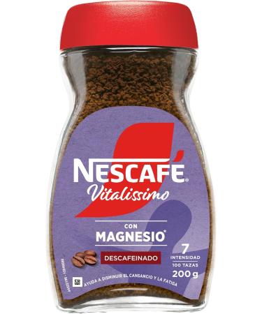  Nescafe NESCAF VITALISSIMO DECAFFEINATED with magnesium decaffeinated instant coffee glass bottle 6 x 200g pack - Buy Online on GoSupps.com