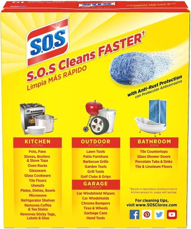 Steel Wool Soap Pads - Set of 10, 2 Packs | Heavy Duty Cleaning for Tough Stains | S.O.S-10002 - Buy Online on GoSupps.com