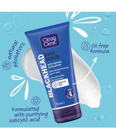 Clean & Clear Blackhead Clearing Daily Scrub 150ml - Purifying Facial Cleanser - Buy Online on GoSupps.com