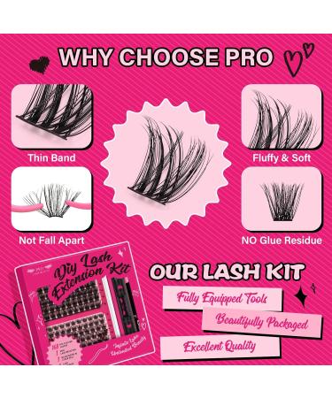Lash Clusters Kit - DIY Eyelash Extensions with 168 Pcs Individual Lashes, Bond, Seal, Applicator & Remover - Beginner Eyelash Extension Kit (Tender+Glitter) - Buy Online on GoSupps.com