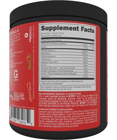 Bucked Up Woke High-Stim Pre Workout 30 Servings - Rocket Pop Flavor | Focus Nootropic Pump for Strength and Growth - Buy Online on GoSupps.com