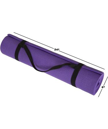 Non Slip Yoga Mat - Double Sided Comfort Foam Exercise Mat for Fitness & Pilates - Purple with Carrying Strap - Buy Online on GoSupps.com
