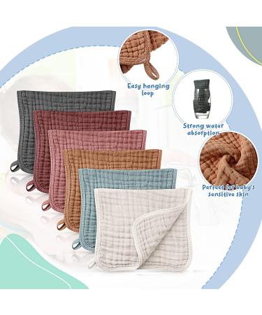 Irenare 6-Piece Large 20x10 Inch Muslin Burp Cloths - Multi-Color Washcloths for Baby Burping Diapers - Absorbent Assorted Colors - Buy Online on GoSupps.com