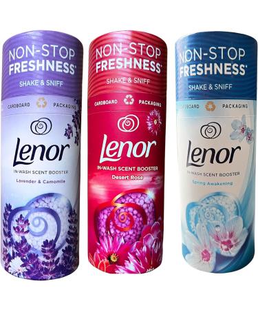 Lenor in Wash Scent Boosters Beads Spring Awakening Lavender Camomile & Desert Rose 176g each bundled with 5xOrganza Bags & Top Tips Guide - Buy Online on GoSupps.com