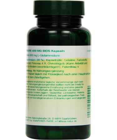 Bios L-Glutamic Acid 400 mg - 100 Capsules for Optimal Health | International Shipping Available - Buy Online on GoSupps.com