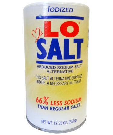 LoSalt Iodized Salt, 12.35-Ounce (Pack of 3) 12.35 Ounce (Pack of 3)