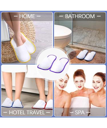Geyoga 20 Pairs Disposable Spa Slippers | Non-Slip Hotel & Travel Guest Slippers - Unisex | Massage Supplies - 2 Sizes (Brown/ Red/ Blue/ Yellow) - Buy Online on GoSupps.com