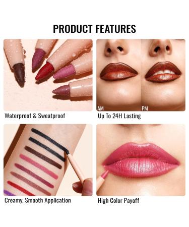 Oulac Brown Lip Liner Pencil | Waterproof Smooth & Long-lasting Vegan Lipliner Crayon - 06 Body Talk - Buy Online on GoSupps.com