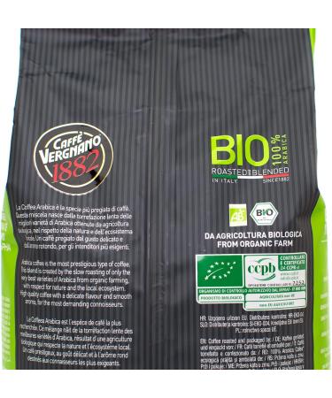 Caff Vergnano 1882 100% Arabica Bio Organic - Whole Bean Coffee 1 Kg - Buy Online on GoSupps.com