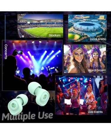 Premium Earplugs for Concerts - Reusable Silicone Noise Reduction with 23dB Filter 8 Sizes XS-S-M-L - Perfect for Musicians Bars & Sports (Green - Buy Online on GoSupps.com