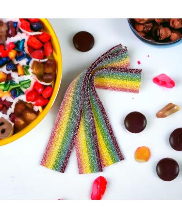 Mijoma Acid Fruit Gum Stripe 3-Seater Set 900g - Vegan Halal Natural Dyes - Strawberry Kola Tutti Frutti - Delicious Candy for Any Occasion - Buy Online on GoSupps.com