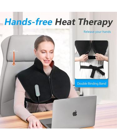 Comfier Large Heating Pad for Neck and Shoulder - Father's Day Gifts - Back Pain Relief - 6 Heating Levels - Full Body Heating Pad - 10 Timing Settings - Black - Buy Online on GoSupps.com