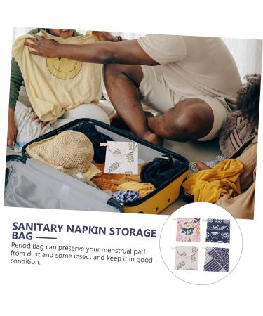 Beavorty 4pcs Menstrual Pad Storage Bag Set | Period Pouch Organizer for Girls | Cotton Linen Carry Case for Period Pads and Tampons - Buy Online on GoSupps.com