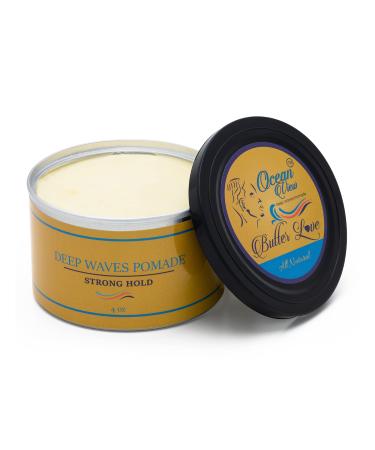 OCEAN VIEW DEEP WAVES POMADE Butter Love  360 Wave Grease for Men Promotes Layered Waves  Moisture  Control and Silky Shine   All Natural Wave Cream with Shea Butter and Beeswax for Wolfing (4 oz)