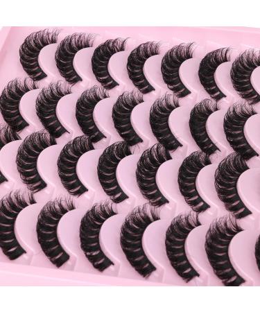 Russian Strip Lashes D Curl Cat Eye | Natural Wispy Fake Lashes Pack - 16 Pairs D2 - Buy Online on GoSupps.com