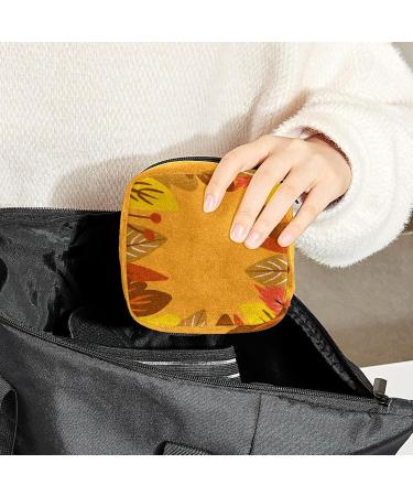 Women's Portable Period Kit - Bonds Storage Bags with Autumn Leaves Pattern | Stylish Feminine Product Bag - Buy Online on GoSupps.com