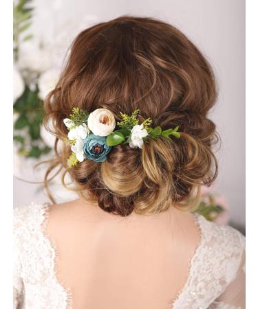 Kercisbeauty Bridal Floral Pearl Hair Pins Wedding Combs Barrette Set of 3 | Elegant Hair Accessories for Evening Party - Buy Online on GoSupps.com