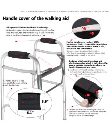 Walker Padded Hand Grip Covers - Washable, One Size, Multiple Colors | WH05 - Buy Online on GoSupps.com