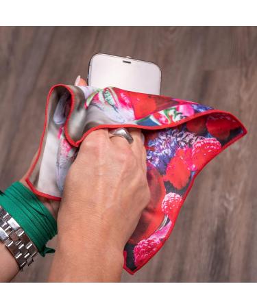 Microfiber Glasses Cleaning Cloths Pack of 2 20x20cm Fruit Motif for Streak-Free Shine - International Shipping - Buy Online on GoSupps.com