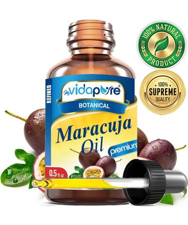 MYVIDAPURE MARACUJA OIL Passion Fruit WILD GROWTH. 100% PURE for Skin, Face, Hair, Lip and Nail Care. (0.5 Fl Oz) 0.5 Fl Oz (Pack of 1) - Buy Online on GoSupps.com