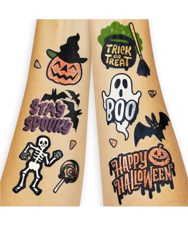 XO Fetti Halloween Tattoos for Kids - 30 Styles | Happy Halloween Decorations with Skeletons, Ghosts, Pumpkins, Spiderwebs + More - Buy Online on GoSupps.com