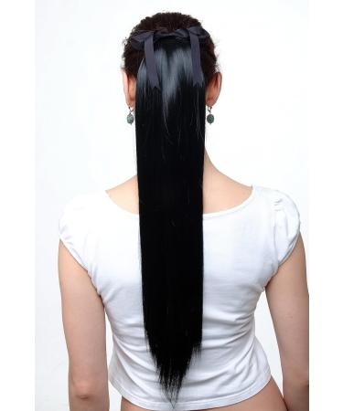 Wig Me Up C9429-1 Black Braid Ponytail Hair Extension - 60cm Smooth Fastening with Ribbon & Bracket | International Shipping Available - Buy Online on GoSupps.com