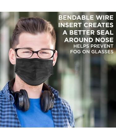 Jumbl Disposable Face Masks | Pack of 100 | Black - Buy Online on GoSupps.com